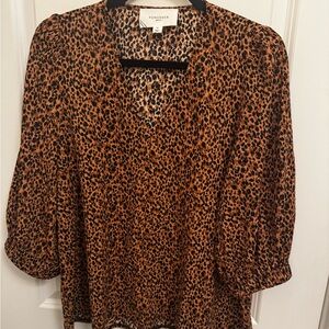 Pomander Place Hollis Leopard Print Blouse (Size M)
